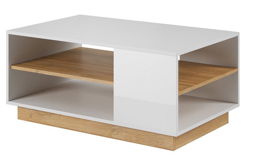 Τραπεζάκι 36146-ARCW-40 Λευκό+ φυσικό Grandson 100x45,5x60 cm