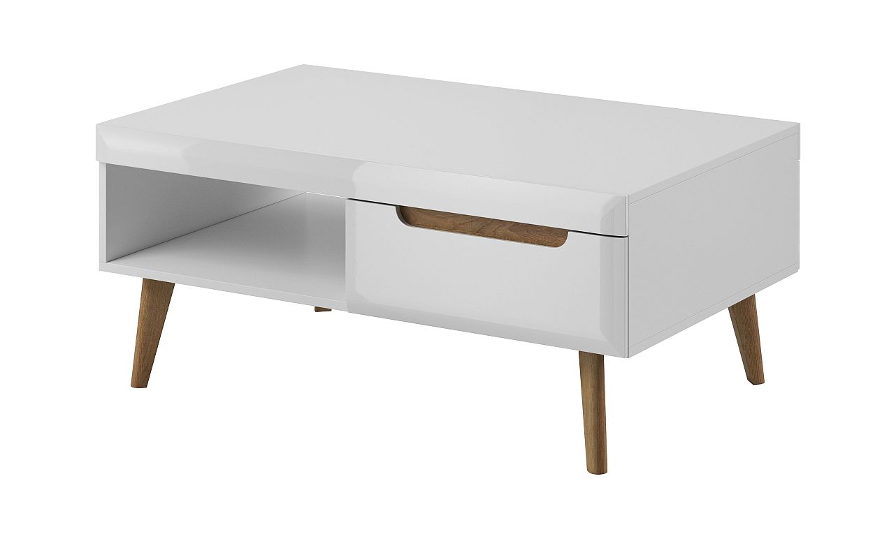 Τραπεζάκι Nordi Λευκό+Higloss λευκό+ Riviera 107x46x67cm