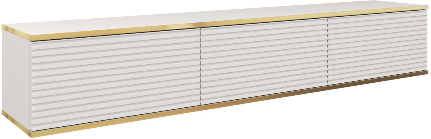 Κρεμαστό έπιπλο τηλεόρασης ORO_MDF Λευκό 175x30x32cm