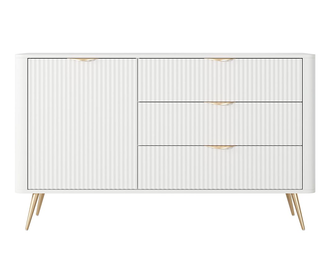 Μπουφές με συρτάρια Lante λευκό 138x81x38cm