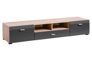 Έπιπλο τηλεόρασης CLIF φυσικό Sanremo+ ματ Γραφίτης 180x34x45cm (ΜxYxB)